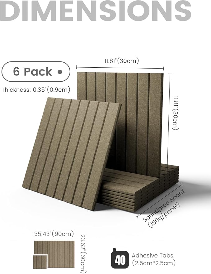 Large Felt Bulletin Board 36"x24" Cork Board Alternative - 6 Pack with 40 Safe Removable Adhesive Tabs, Cork Boards for Walls Cork Board for Home Office Classroom Pin Board-Earth Brown