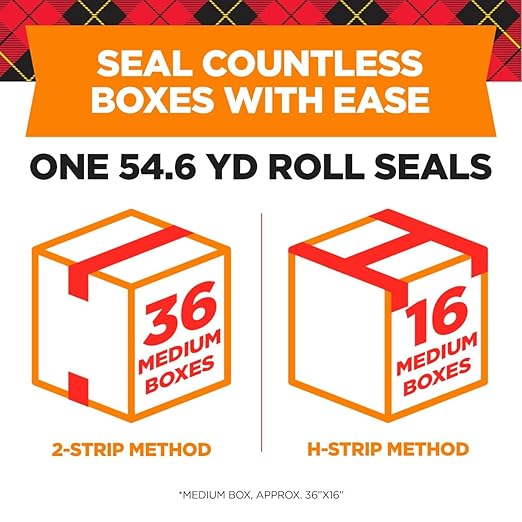 Scotch Long Lasting Storage Shipping Packaging Tape, 1.88" x 38.2 yd, 1 Roll with Dispenser (3650S-RD-ESF) (Pack of 2)