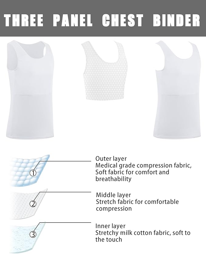 XUJI Transgender FTM Women Breathable Tank Chest Binder