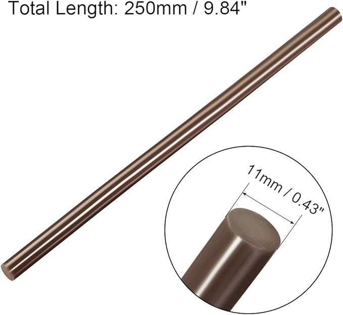 uxcell 20pcs Hot Glue Sticks for Glue Gun 11mm/0.43-inch x 10-inch Mini Hot Melt Adhesive Glue Stick Brown