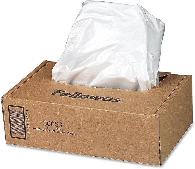 Fellowes 36053 Powershred Shredder Waste Bags for 90S, 99Ci, 99Ms, AutoMax 200C, and AutoMax 130C, 100 Bags