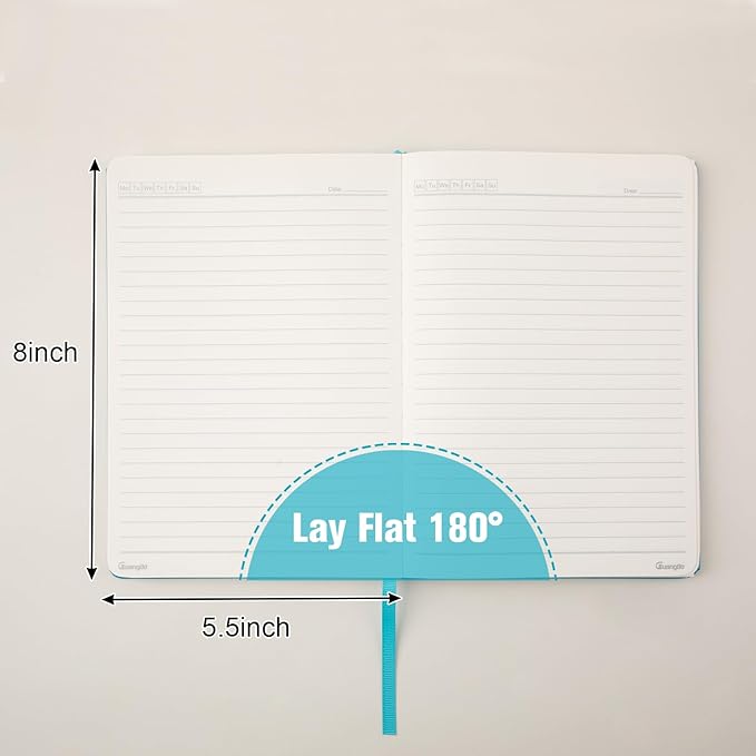 Lined Journal Notebook for Work with 160 Pages, 5.6" x 8" Hardcover Notebooks Journals Medium Size for Writing Women Men