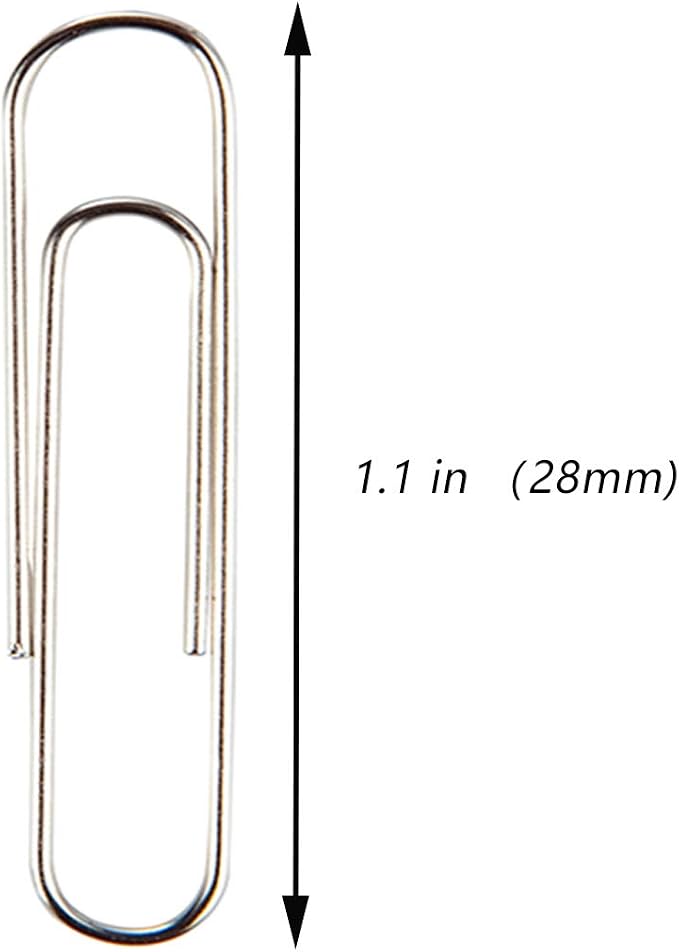 Small Paper Clips, 1.1 Inch Paper Clip, 300 pcs Paperclips (Small, Silver) (Pack of 2)