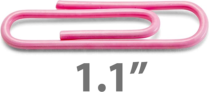 Officemate Vinyl Coated #2 Paper Clips, Assorted Colors, Tub of 1000 (97634)
