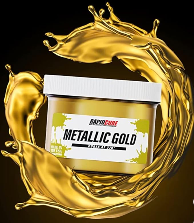 Rapid Cure® Screen Printing Ink Gold (Gallon - 128oz.) - Plastisol Ink for Screen Printing, Fast Curing Fabric Paint - Screen Print Direct®, USA Made