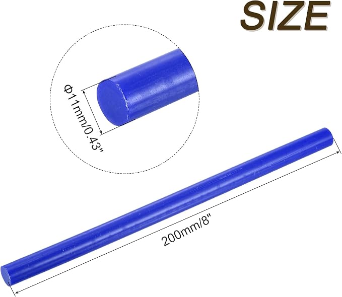 uxcell 30pcs 11mm x 200mm Full Size Hot Glue Gun Sticks 8-inch x 0.43-inch High Sticky Large Hot Glue Sticks for Glue Gun, Bright Blue