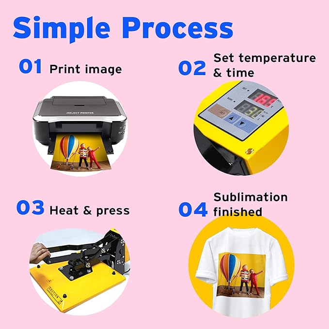 Printers Jack Sublimation Paper 100 Sheets 11" x 17" 120 gsm for Any Epson Sawgrass Inkjet Printer with Sublimation Ink for T-shirt, Ceramic, Mouse Pad, Towel, DIY Unique Gifts