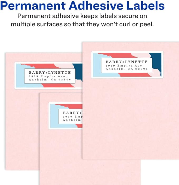Avery Printable Shipping Labels with Sure Feed, 3-1/3" x 4", White, 1,500 Blank Mailing Labels (95940)