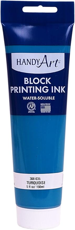 Handy Art 308-035 Water Soluble Block Printing Ink Tube, Turquoise, 5-Ounce
