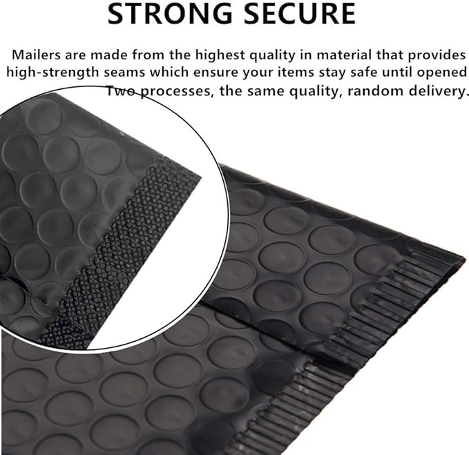 Bubble Mailers 4x6 Inch 12 Pack Small Padded Envelopes Poly Thicken Padded Self Seal Envelopes Bags (Black, 4X6 Inches)