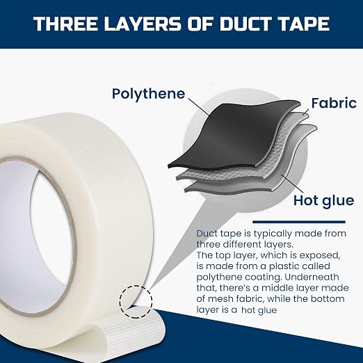 Lichamp Clear Duct Tapes Heavy Duty, Waterproof No Residue Clear Duct Tape for Packaging Taping Sealing Repairing Tying, Thick & Wide Tape for DIY or Commercial Use, 2 inches x 25 Yards | Waterproof, No Residue, for Packaging Sealing Repairing Tying DI...