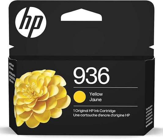 HP 936 Yellow Ink Cartridge | Works with OfficeJet 9120, Pro 9110, 9120, 9130, Wide Format 9730 Series | Eligible for Instant Ink | 4S6V1LN | Packaging May Vary