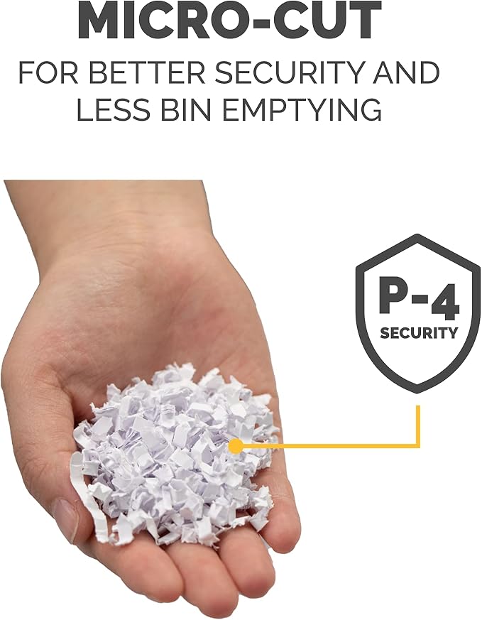 Fellowes LX210 P-4 Micro-Cut Paper Shredder, Jam-Proof Heavy-Duty Paper Shredder for Office, 16 Sheet Capacity, Black