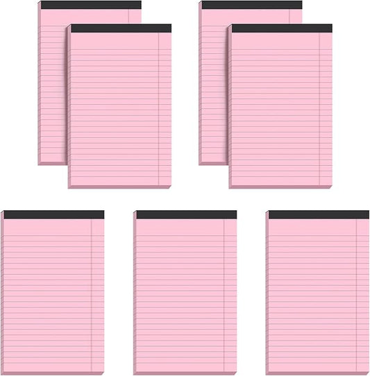 VITEVER Small Note Pads 5x8,[7 Pack] Narrow Ruled Legal Pads,Micro Writing Pads Perforated Lined Note Paper for Study,Office,To-Do Lists,30 Sheet/notepad,Pink