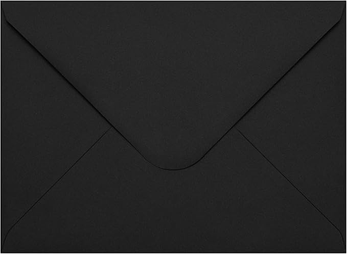 50 Packs of A7 Envelopes for Invitation, Black 5x7 Envelopes with V Flap, Great for Graduation, Invitation, Baby Shower, Wedding and RSVP Cards (Black)