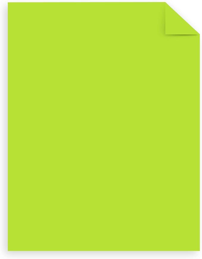 Astrobrights Mega Collection, Colored Paper, Neon Green, 625 Sheets, 24 lb/89 gsm, 8.5" x 11" - MORE SHEETS! (91672)