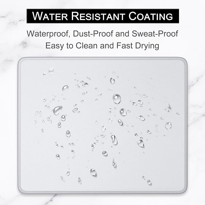 Hsurbtra Mouse Pad, Premium-Textured Square Mousepad 10.2 x 8.3 Inch, Stitched Edge Anti-Slip Waterproof Rubber Pretty Cute Computer Mat for Office Gaming Laptop Women Kids Space Gray