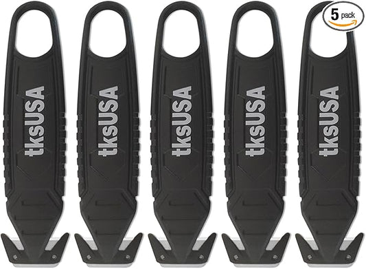 Safety Box Cutter. tksUSA here, your Cutter Stainless, Steel Package Opener. Pack Safety Knife Package Box Opener with Ergonomic Film Cutting Blade for Box, Carton, Shrink Wrap, Plastic Straps