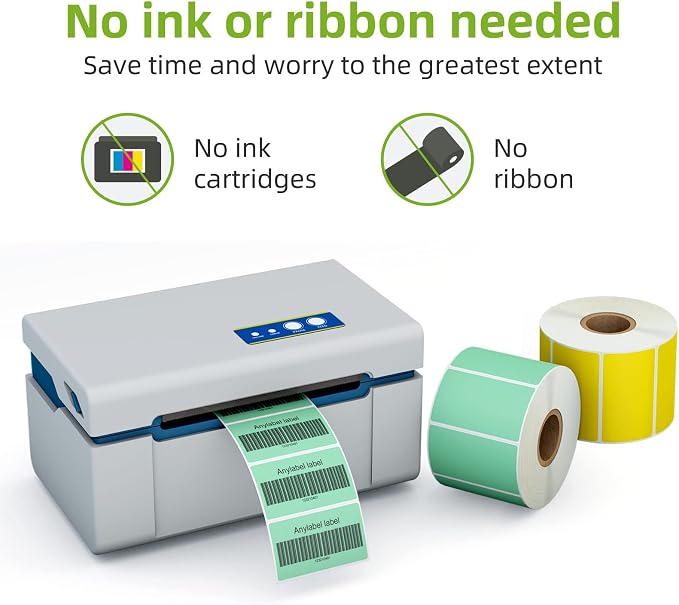 2.25" x 1.25" Multi-Purpose Direct Thermal Labels, Color Self-Adhesive Address Shipping Barcode Thermal Stickers, Compatible with Rollo & Zebra Thermal Label Printer(6 Rolls, 6000 Labels)