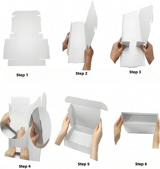 Small White Boxes 9x6x2 Inches 50 Pack | Business Tiny Recyclable Cardboard Mailing Box for Storage and Shipping