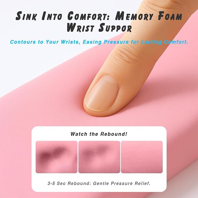 ErgoComfort Gel Wrist Rest Mouse Pad-Ergonomic Office Mousepad with Wrist Support-Non-Slip, Design Desk Accessories Mat for Home&Game Decor (09Black Set)