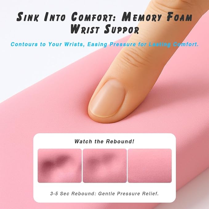 Office Mousepad with Gel Wrist Support - Ergonomic Gaming Desktop Mouse Pad Wrist Rest - Design Gamepad Mat Rubber Base for Laptop Computer -Silicone Non-Slip Special-Textured Surface (18Green Set)