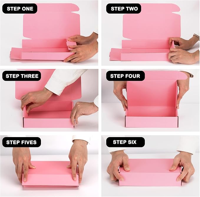 Small Shipping Boxes 6x6x4 Inches – Pink Corrugated Cardboard Boxes (20-Pack) for Mailing, Packing, Small Business & Gift Packaging - Recyclable & Sturdy