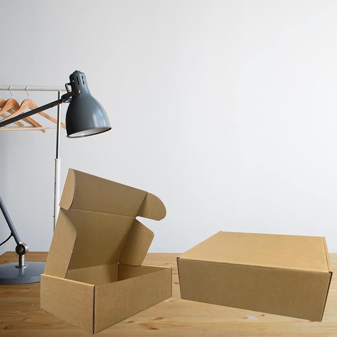 9x6x3 inch Shipping Boxes Pack of 25, Brown Corrugated Cardboard Mailer Box | Kraft Mailer Box for Packaging and Shipping Small Business, DIY Cardboard Mailing Box for Birthday Wedding Party Gift Giving