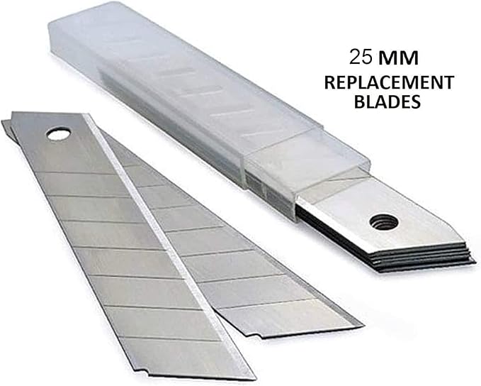 T TOVIA 200-Pack 25MM Utility Knife Blades, Office Knife SK5 Slitting Blades for Retractable Box Cutters and Knives