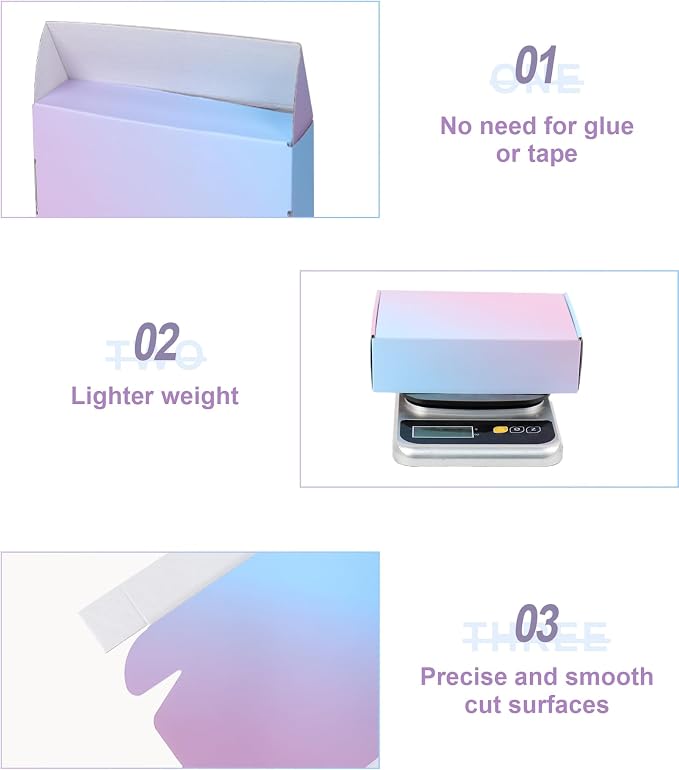 7"x5"x2" Shipping Boxes 50 Pack, Small Corrugated Packaging Mailer Boxes, Gradients Shipping Packaging Boxes for Small Business