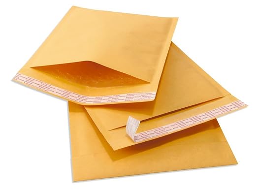 SALES4LESS - Kraft Bubble Mailers, Self-Seal, Waterproof & Cushioned Padded Envelopes for Shipping, 10.5 x 16 in (10 Pack, Gold)