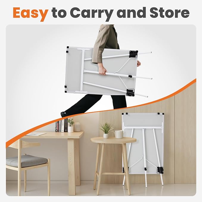 OLIXIS 36" x 24" Magnetic White Board with Stand, Standing Dry Erase Board, Whiteboard with 1 Dry Eraser & 2 Multicolor Markers & 4 Magnetic Pins, Aluminium Frame for Home, School, Office, White