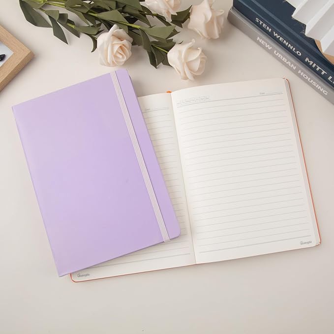 Lined Journal Notebook for Work with 160 Pages, 5.6" x 8" Hardcover Notebooks Journals Medium Size for Writing Women Men