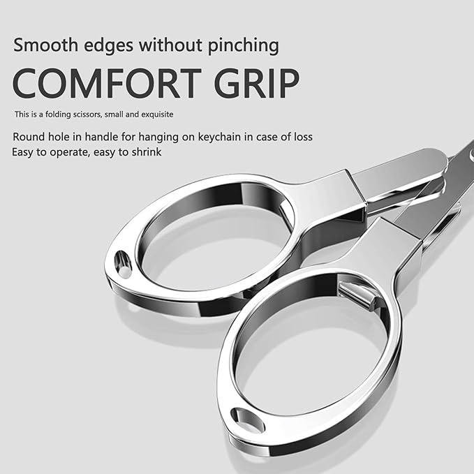 Folding scissors,TSA-Compliant and Portable,Compact enough to fit in your purse,Safe Portable Travel,small,Stainless Steel Retractable Scissors,fishing scissors,1 Pcs