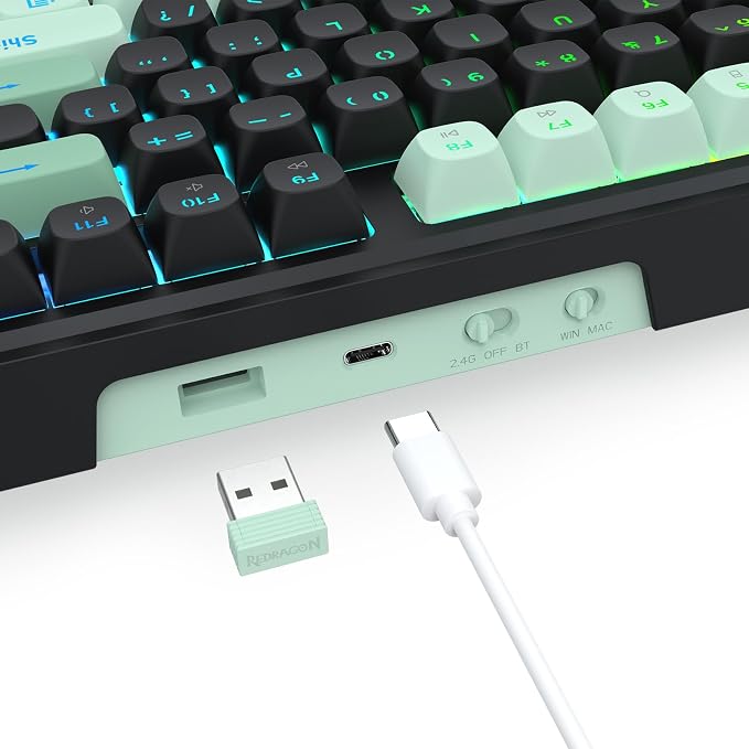 Redragon K745 PRO Wireless 108-Key Gasket RGB Gaming Keyboard, 4 Hotkeys | Extra Shortcut Keys, 0-Delay Tri-Mode, Cushioned Noise Dampening for Creamy Thocky Sound, Unfaded PBT Keycaps, PRO Software