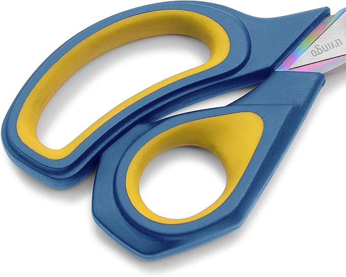 LIVINGO Fabric Scissors 2 Pack Tailor Shears Titanium Coated Heavy Duty | 8.5" & 9.5" Sizes, Sharp Forged Blade, Ergonomic Handle, Sewing DIY Clothing Craft Materials