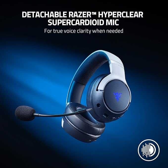 Razer Kaira Pro Dual Wireless Gaming Headset w/Haptics for PlayStation 5 / PS5, PC, Mobile, PS4: HyperSense - Triforce 50mm Drivers - Detachable Mic - 2.4GHz and Bluetooth w/SmartSwitch - RGB Chroma
