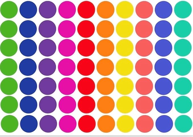 1400 Colored Dot Stickers, 3/4 Inch Round Color Coding Labels, Multi Color Circle Labels for Classroom Supplies, Office Organization, Pricing Stickers, Inventory Labels, Teachers, Kids Crafts