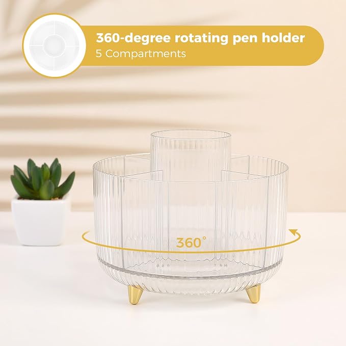 SKYDUE Gold Office Supplies Set with Pencil Holder for Desk | Gold Desk Accessories with Gel Pen, Stapler, Tape Dispenser, Scissors,Clips and 1000pcs Staples, Office Decor for Women