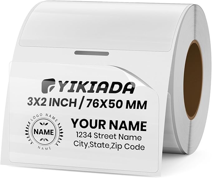 Transparent Thermal Labels 2 × 3 Inch Waterproof Stickers 300 PCS | Strong Adhesive, Oil-proof, Tear resistance, Perforation, Printable vinyl clear decal for small business home office barcode