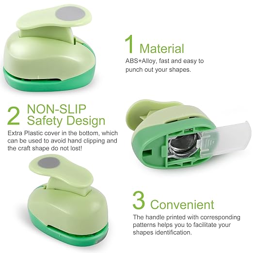 UCEC Circle Punch, 1 5/8 Inch Paper Punch, 2 Pcs Paper Punches for Crafting, Circle Hole Punch, Round Shaped Cutter for Scrapbook, Cards, DIY Albums Photos
