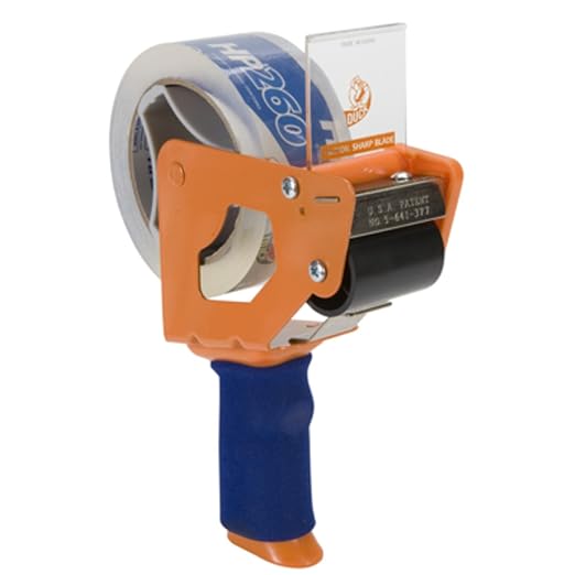 Duck High Performance Clear Packing Tape with BladeSafe Dispenser –Tape Gun with HP260 Strong Packaging Tape for Shipping,Moving, Mailing & Boxes-3" Core, 1.88" x 60 Yards, Clear (1078566)(Pack of 6)