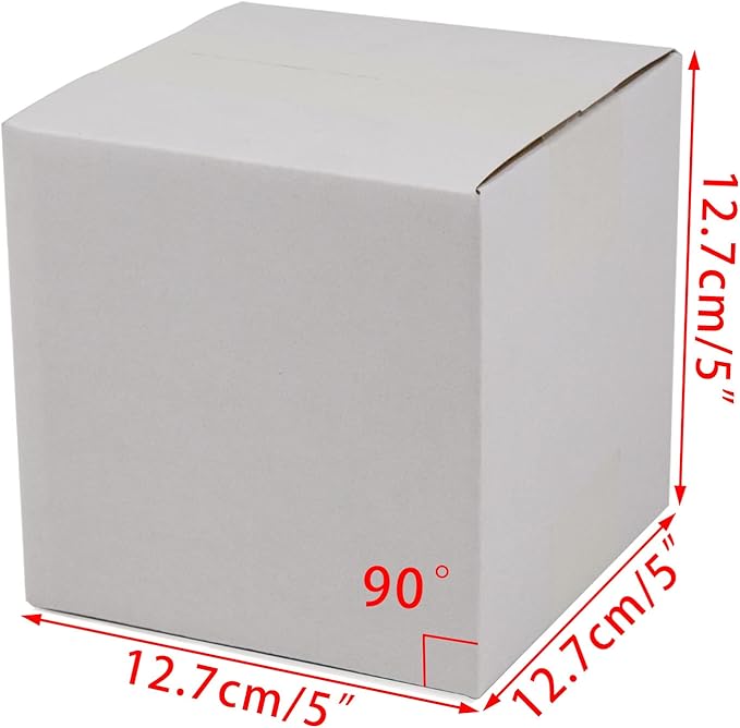 White Shipping Boxes 5x5x5 Inches Small Corrugated Cardboard Boxes, 25 Pack