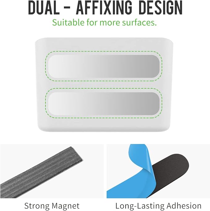 loukin Magnetic Marker Holder Set, Whiteboard Accessory Tray Set, White | 5.3" × 2.2", Holds 1 Eraser and 8 Markers, Supports up to 3.3 lb, 2 Mounting Options, Fits Glass and Refrigerators