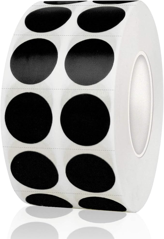 2000 Pieces 0.5 Inch Round Color Coding Labels,Circle Dot Stickers Used for Classroom Office and More,with Perforation Line (Black)