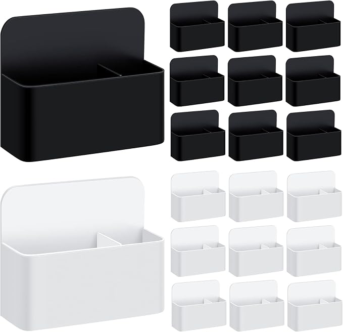 Colarr 20 Pack Magnetic Dry Erase Marker Holder Bulk Whiteboard Magnetic Marker Holder Pen Pencil Organizer for Back to School Office Supplies Teacher Classroom Must Refrigerator Locker(White, Black)