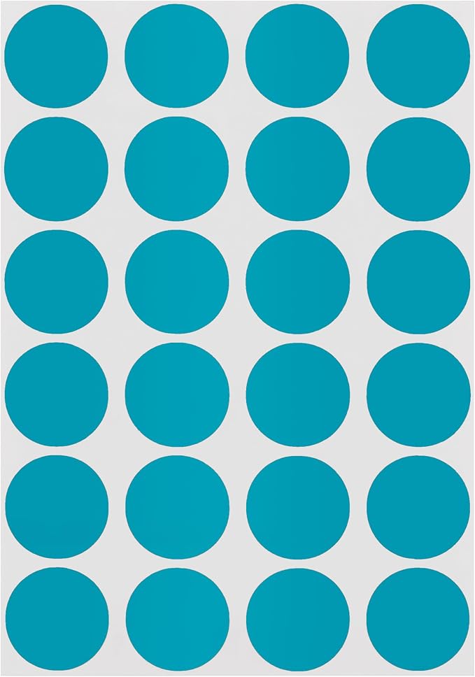 Teal Dot Stickers, 3/4 Inch, 1008/Pack | Semi-Gloss Paper Circle Labels for Offices, Retail, Classrooms, and Warehouses. Made in USA