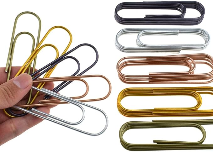 HAHIYO Paperclips 4" (100mm) Extra Large Paper Clips Sturdy Bright Assorted Colors Vinyl Coated Prevent Scratching Tearing The Pages for Bookmark Organize Home Office School 25 Pack