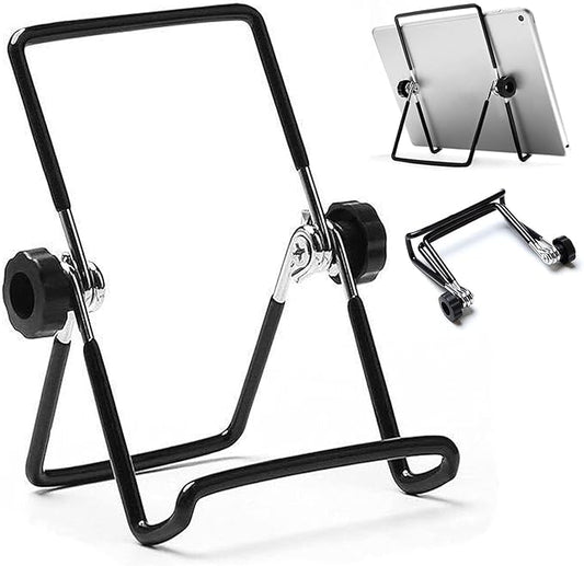 Adjustable Tablet Stand Holder, Non-Slip Foldable Holder Cradle Fit for 9-12.9" Tablets, iPad, Samsung and Kindle Fire, Display Stands Picture Frame Stand for Photos (Large Black)
