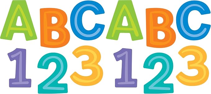 Carson Dellosa 76 pc Modern Decor Bulletin Board Letters Pack, Colorful Letters, Numbers, Symbols, and Punctuation Cutout (Pack of 2)